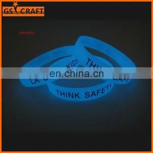 Custom Made Glowing in Dark Silicone Bracelet With Printing in Any Color thumbnail-2