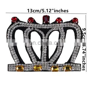 Cheap Beaded Crystal Crown Patches For Bags Clothing thumbnail-4