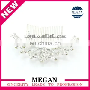 Wedding Bridal Clear Rhinestones Crystal Silver Prom Hair Comb Rhinestone Hair Bling Bridal Crown Tiara thumbnail-3