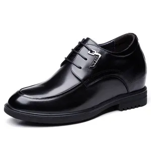 Men Height Increasing Elevator Formal Dress Shoes Leather for Wedding Party thumbnail-1