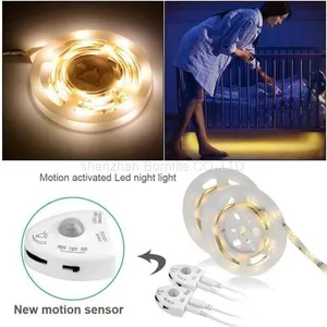 Motion Activated Bed Light Led Digital Bed Lighting Sensor Strips Warm White thumbnail-4