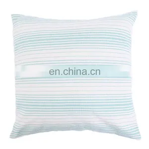 Decor White and Green Striped Poly Chenille Cushion Cover thumbnail-1