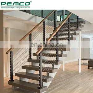 Modern Home Decorative Designs 304 316 Stainless Steel Balcony Designs Wire Cable Railing Post thumbnail-4