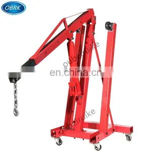 Small Portable Manual Foldable Shop Arm Crane/Hydraulic Shop Lift Crane thumbnail-5