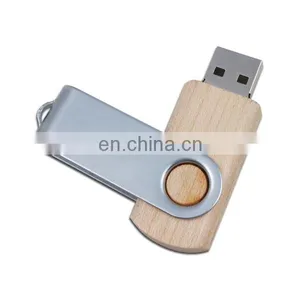 Free Sample Preload Data Wooden Swivel Wood Usb Flash Drive Usb Stick 8GB thumbnail-1