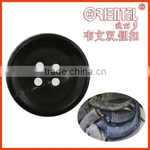 High End 4 Holes Black Color 100% Real Horn Button thumbnail-1