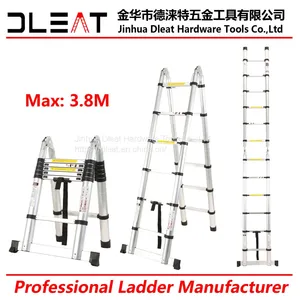 Dleat 2.8m+2.8m Double Aluminum Telescopic Ladder With EN131 thumbnail-3