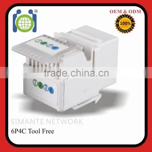 6P6C CAT3 RJ12 Voice Network Keystone Jack Tooless thumbnail-1