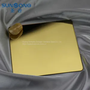 PVD Gold COATED MIRROR STAINLESS STEEL SHEETS Mirror Etching Stainless Steel Sheet thumbnail-1