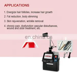 Laser Red Light Hair Loss Treatment Machine LLLT Led Electrotherapy Scalp Detection Massager For Hair Growth Hair Restoration thumbnail-3