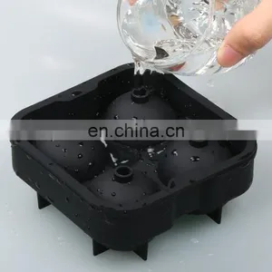 Food Grade Custom 4 Cavity Ice Ball Tray Silicone Ice Ball Mold thumbnail-4