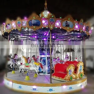 Electric Fiberglass Commercial Carousel Horses Merry Go Round For Sale thumbnail-2