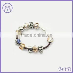 European Style Leather Charm Beaedd Bracelet thumbnail-4