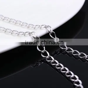 Hot Sales Wholesale Fashion Rhodium Plated Beautiful Curb Chain Of Necklace thumbnail-3