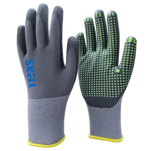Snellsafety Nitrile Dots Patterned Palm Foam Nitrile Coated Dotted Safety Work Gloves thumbnail-1