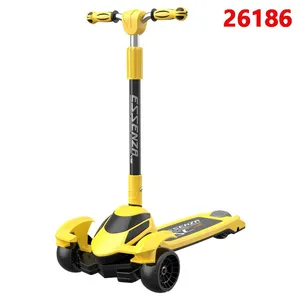 Children's Scooters Children's 3-wheel Music Glowing Folding Toys, Outdoor Sliding Sports, Boys and Girls Kids Kick thumbnail-1