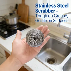Heavy Duty Metal Scourers Steel Wool Scrubber for Kitchen Cleaning thumbnail-4