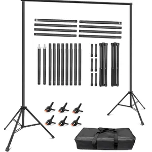 Adjustable Photography Background Stand Photo Backdrop Stands Kit 10x8ft thumbnail-1