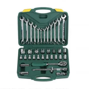 37pcs Cr-V Steel Socket Wrench Set, Complete Socket & Wrench Tool Kit With Portable Plastic Case thumbnail-1