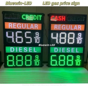 Outdoor Double Side Electronic LED Gas Station Digit Price Sign Regular Cash Credit Petrol Station Digital Display thumbnail-5