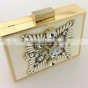 Fashion Ladies Pretty Acrylic Diamond Embellished Acrylic Designer Bag thumbnail-3