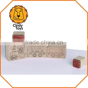 Wooden Rubber Stamps Birthday Train 5 Pcs for Kids thumbnail-2