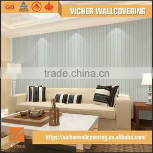 Professional Manufacturer Eco-Friendly Classic Stripe Style Style PVC Material Latest Design Wall Papers Home Decor thumbnail-1