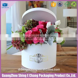 2016 High Quality Luxury White and Black Rigid Paper Rose Hat Box/flower Box thumbnail-1