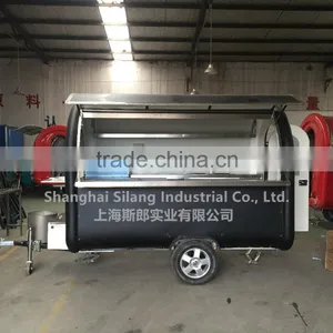 Black 7.6*5.5ft Big Wheels Carts to Sell Fast Food/food Van for Sale Food Trailer Mobile Food Cart thumbnail-3