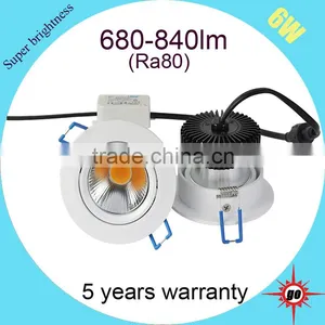 Led Lightings 3inch Ra80 Dimmable 6w Cob Downlight,for Commercial Indoor Architecture thumbnail-1