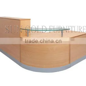 Modern Wood Half Round Glass Top Reception Desk (SZ-RT007) thumbnail-1