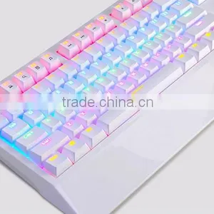 Backlight Color LED Multimedia Illuminated USB Wired Gaming Keyboard With Wrist Rest thumbnail-2