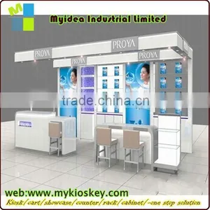 Wood Glass Cashier Counter With High Power LED Light thumbnail-1