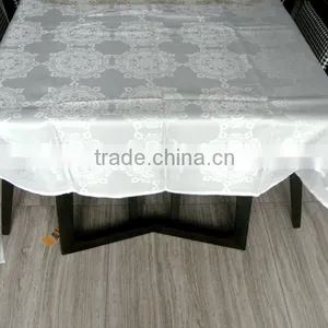 HOT SELLING CHEAP 100%POLYESTER SOLID Damask Table Cloth thumbnail-2