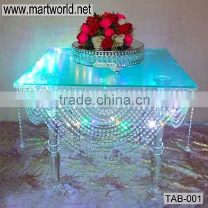 Latest Led Lighting Crystal Acrylic Table for Wedding Cake Stands,acrylic Wedding Table Decoration (TAB-001) Quality Choice thumbnail-1