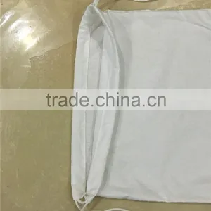 Recyle Cotton Gym Sack Drawstring Bag With Headphone Pocket thumbnail-2
