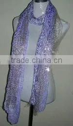 Full Sequins With Silver Mesh Printed Scarves thumbnail-1