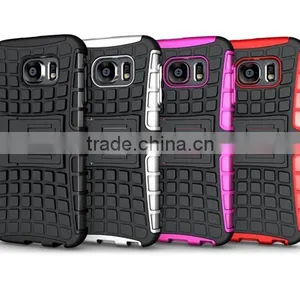 1.3$/pcs 2-in-1 Anti-slip PC and TPU Case With Kickstand for Samsung Galaxy S6 Edge thumbnail-1