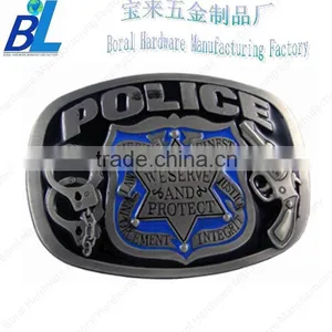 Brushed Metal Police Belt Buckles thumbnail-1