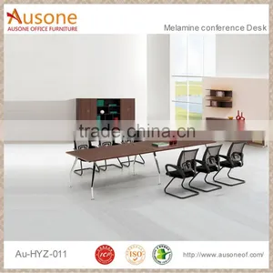 With Stainless Steel Legs Modern Design Chocolate MFC Metal Conference Table thumbnail-1