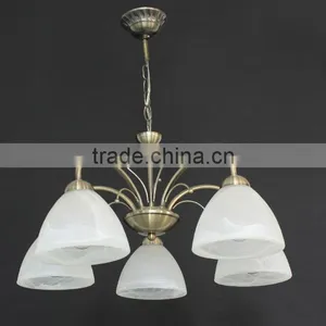 2015 NEW DESIGN WHITE GLASS BALL Retro Rustic Chandelier Wrought Iron Lighting Fixture thumbnail-1