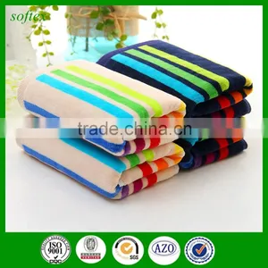100%cotton Jacquard Color Stripe Softtextile Cut Pile Face Towel thumbnail-1
