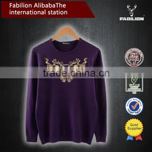Men's Round Collar Cashmere Pure Colour Sweater for New Design Sweaters thumbnail-4