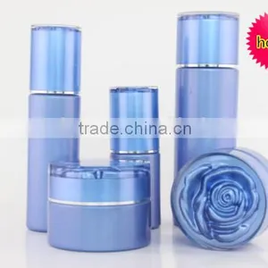 Skin Care Packagings Bottles Blue Glass Cosmetic Pump Bottle Jar With Screw Cap thumbnail-1