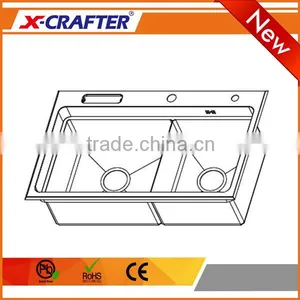 Brushed Surface Treatment Double Bowl Overmount Water Sink thumbnail-3