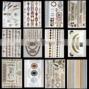 Foot Ankle Golden Tattoo Waterproof Temporary Tattoos Flash Metallic Stickers thumbnail-2