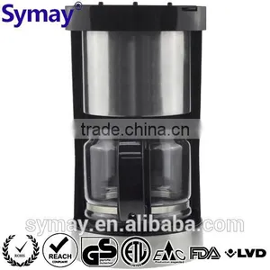 Semi Automatic Coffee Machine With SS Decoration 1.25L 10 Cups Glass Carafe Kitchen Accessory Filter thumbnail-1