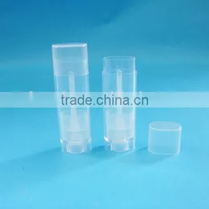 Plastic Flat Oval Lipstick Tube, Clear Plastic Lip Balm Tube, Plastic Cosmetic Tube thumbnail-1
