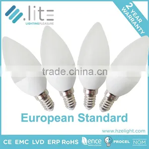 Led Lighting Candle Shape C37 Bulb 6w IC Driver E12 E14 E26 E27 Base CE RoHS Certifications Plastic Plus Aluminium Factory Price thumbnail-5