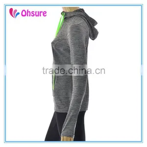 90% Nylon 10% Spandex Womens Sports Jacket Dry Fit Strip Gym Jacket thumbnail-4